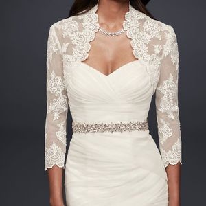David’s Bridal lace wedding bolero
